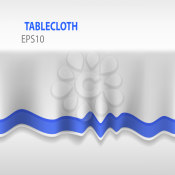 3d Seamless White Tablecloth. Background. Vector illustration