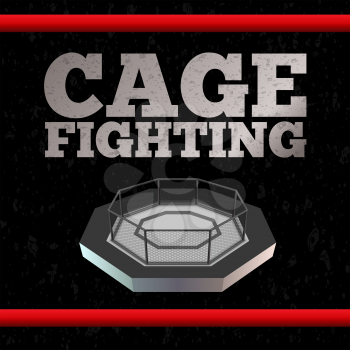 Cage Fighting. MMA Poster. Banner. Vector illustration