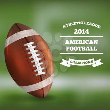 American Football on Blured Background. Vector illustration