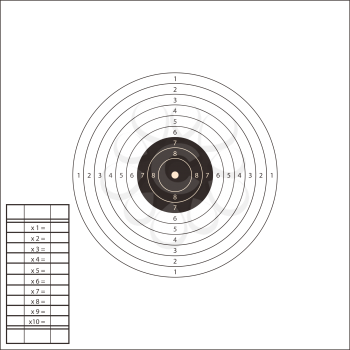 Shooting Range Target white Template. Vector illustration