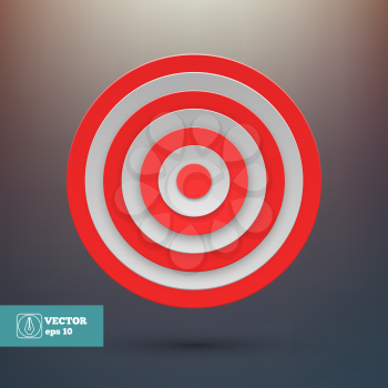 Target with red and white lines. Vector illustration