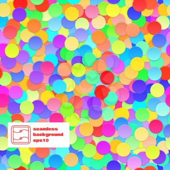Colorful Confetti Seamless Pattern Background. Vector illustration