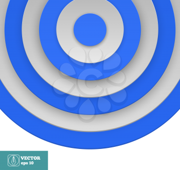Blue Target on white background. Vector illustration