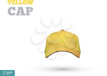Yellow baseball cap template. Front view. Vector illustration