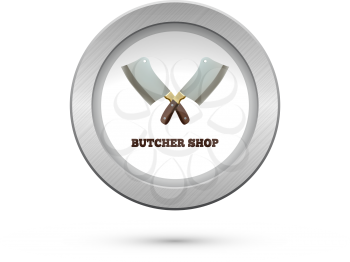 Butcher House. Cleavers isolated on white. Vector illustration