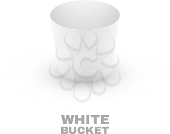 White Bucket isolated on white. Vector illustration