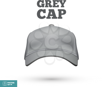 Grey Cap isolated on white. Vector illustration