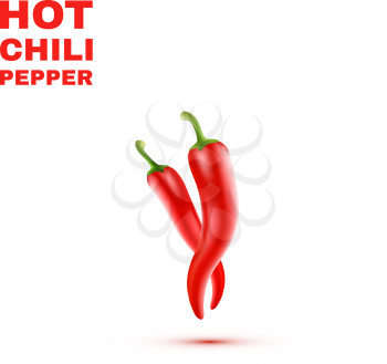 Chili Peppers isolated on white Background. Vector illustration