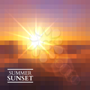 Abstract Colorful Summer Sunset Background. Vector illustration