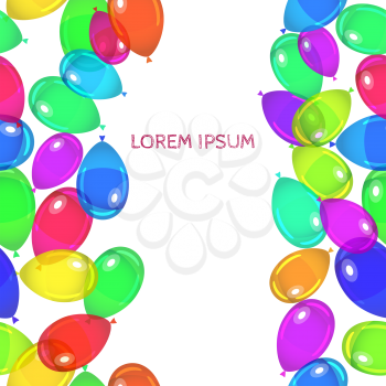 Balloons party happy birthday decoration multicolored. Seamless Background. Vector illustration