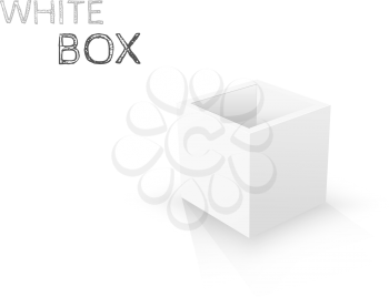 White Box isolated on white background. Vector illustration