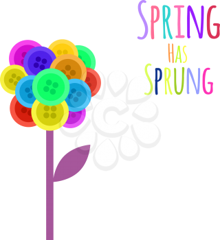 Abctract buttons flower. Spring has sprung. Vector illustration