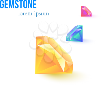 Gemstone isolated on white background. Vector illustration