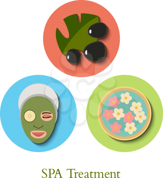Set of SPA treatment Icons. Vector illustration