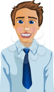 Funny Cartoon Character. Businessman. Manager. Vector illustration