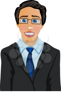 Funny Cartoon Character. Businessman. Manager. Vector illustration
