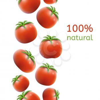 Colorful Realistic Seamless Tomato Background. Vector illustration