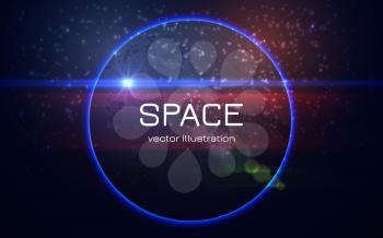 Abstract Realistic Space Sunset Background. Vector illustration