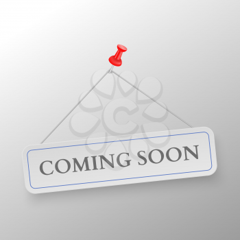 Coming Soon on white background. Vector illustration