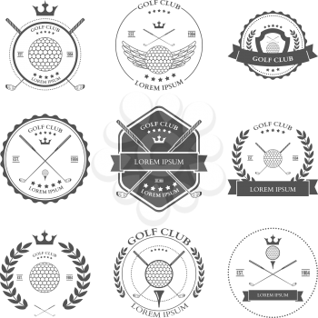Golf labels and icons set. Vector illustration