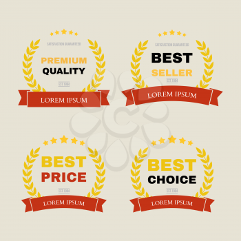 Vector vintage badges collection Premium quality, Best seller, Best price and Best choice