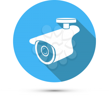 Flat Icon of Security Camera. Vector illustration