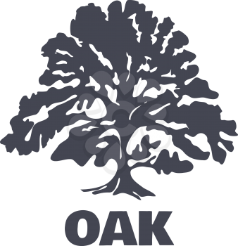 Oak Tree Logo Silhouette isolated. Vector illustration