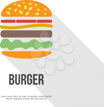 flat design Hamburger web icon. vector illustration