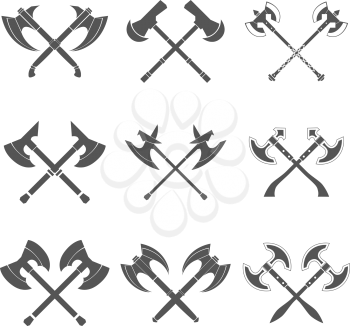 Crossed Axes Collection in White Background vector illustration