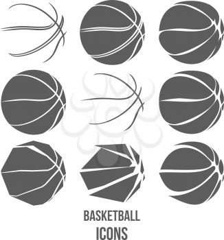 Basketball Set isolated on white background vector illustration