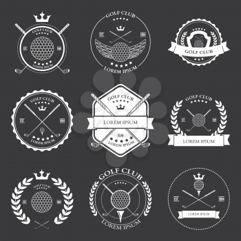Golf labels and icons set vector illustration