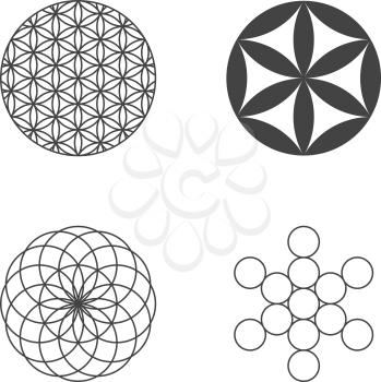 Flower of Life. set of icons. design elements. Vector