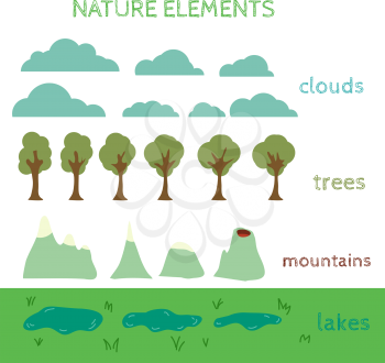 Nature Design elements. Build your own Landscape. Vector illustration