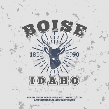 Boise, Idaho.  t-shirt graphic. Vector illustration