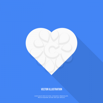 Heart web icon. Flat design. Vector illustration
