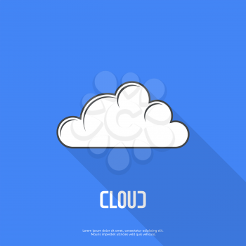 Flat cloud weather web icon. Vector illustration