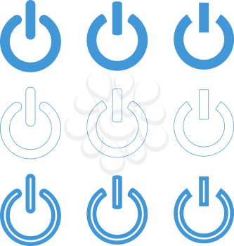 shut down icons set on white background Vector illustration