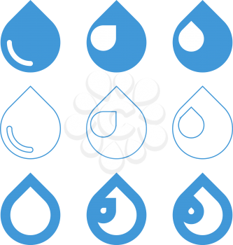 drop icons set on white background vector illustration