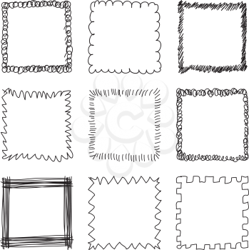 Set of Hand Drawn Frames vector illustration