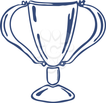 Trophy cup silhouette isolated on white Vector illustration