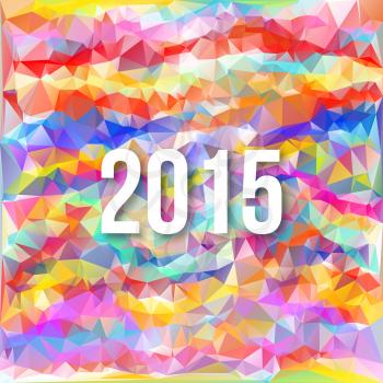 Happy 2015 new year on triangle background Vector illustration