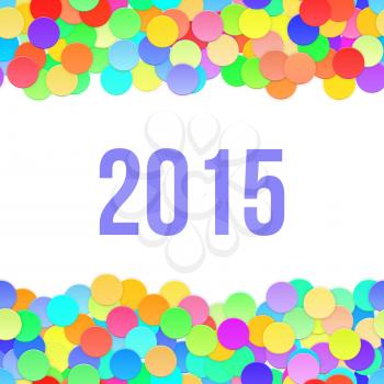 Happy 2015 new year with confetti Vector illustration