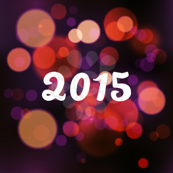 Happy 2015 new year on blurred background vector