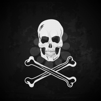 Pirate flag vector illustration. Grunge effect on separate layer