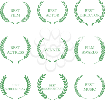 Film Awards, award wreaths on white background vector