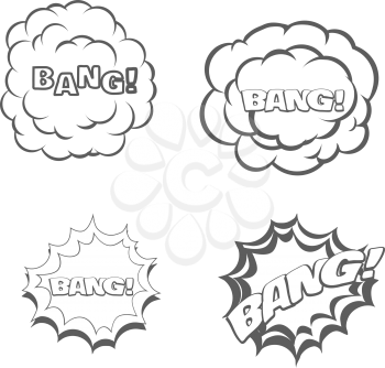 Bang blast flash comics blow isolated on white vector illustration