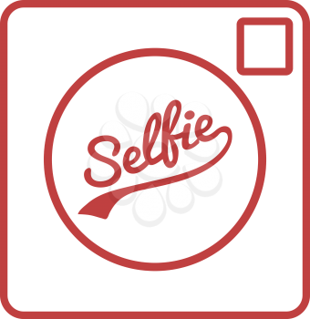 Selfie Text Camera Icon Isolated Vector Illustration