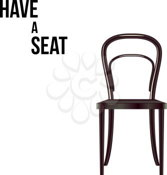 Have a seat. Chair isolated on white vector illustration