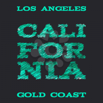 California surf typography t-shirt graphics vectors illustration