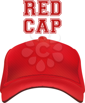 Red Cap isolated on white. Vector illustration